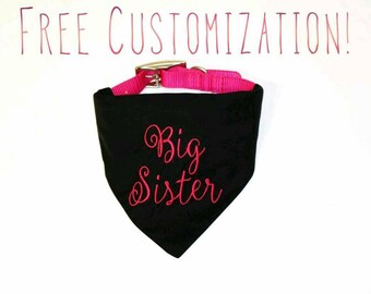 Pregnancy Announcement - Baby Announcement - Pregnancy Reveal - Custom Dog Bandana - Baby Reveal - Big Sister Dog Bandana - Future Sister