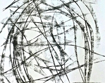 Great abstraction.Charcoal drawing.Multiple interpretations.Caleidoscopic value. People, animals, plants... you can see all of it! Let it be