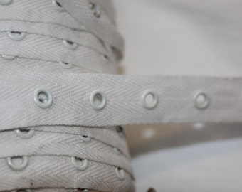 2 yards white cotton grommet twill trim tape Corsets Bustiers Lacing costumes
