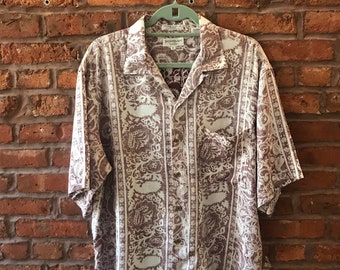 Vintage Yves Saint Laurent Mens Hawaiian Shirt