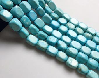 Blue Magnesite Gemstone Rectangle Approx 14x20mm 15.5 Inch per Strand. I-TUR-0119