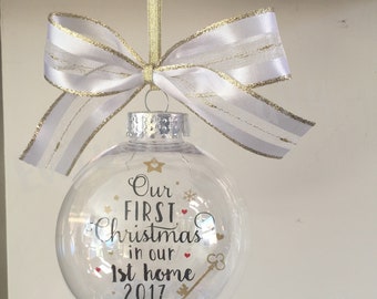 Our First Christmas in our 1st home 2018 Bauble, 1st Home Gift, New Home Gift, Christmas Bauble
