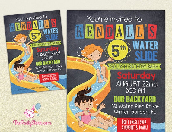 Free Printable Water Slide Invitations 7