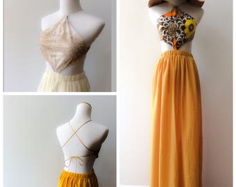 Halter neck maxi dress / backless Maxi dress / Halter maxi dress/ boho dress/ 60's style dress/ summer dress/ backless dress/ backless maxi