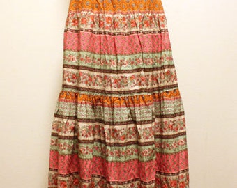Vintage provence skirt - French provence cotton fabric - Size free