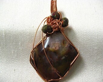 Gorgeous Petrified Wood Wire Wrapped Pendant