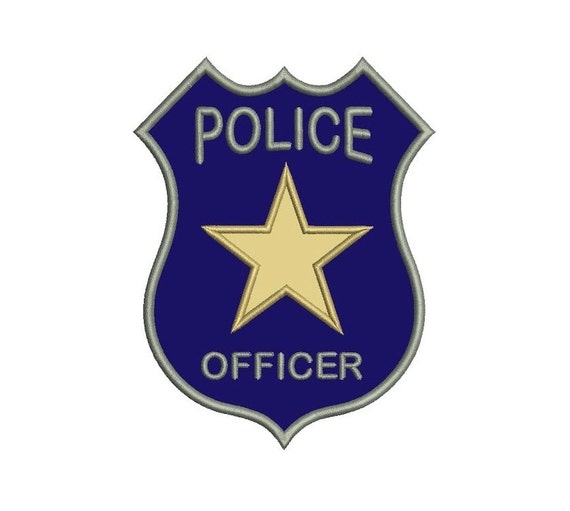 Police Badge Applique Machine Embroidery Digitized Design