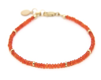 Carnelian gemstone bracelet.
