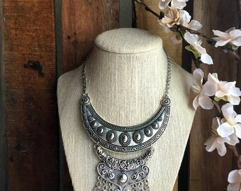 Boho Coin Necklace - Coin Necklace - Boho Necklace - Gypsy Necklace - Gypsy Jewelry - Bohemian Necklace - Silver Coin Necklace
