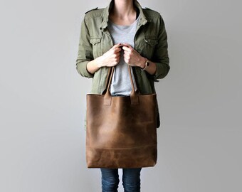 brown, distressed leather tote bag, leather tote, leather bag