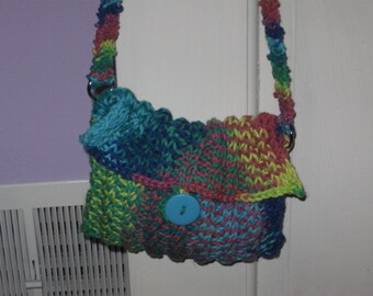 Rainbow Delight Knit Purse Pattern PDF file