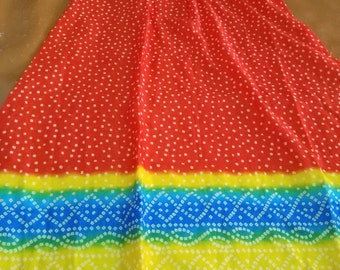 Red chundri print maxi dress