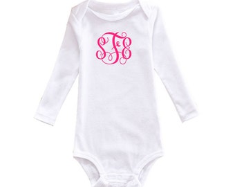 Monogram Baby Girl Bodysuit - Monogram Baby Girl Clothes - Baby Girl Outfit - Monogrammed Baby Girl Bodysuit - Monogram Baby Girl Gift