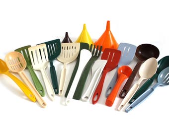 Nylon Plastic Kitchen Utensil(s) Clipper Plastic Spatula, Ekco Spoon, Rubbermaid Party Plan Ladle, Matfer Stir Stick, Ice Cream Scoop