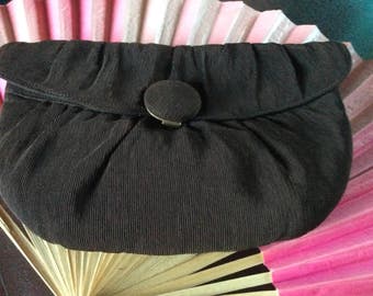 WHITCORD 1940s fabric oversize clutch bag .USA