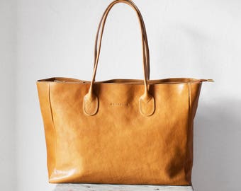 Leather Shopper in Camel /Leather Tote / Shoulder Bag / Brown Leather Bag / Leather Bag / Leather Handbag / Vegetable Tanned Leather Bag