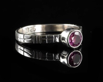 Size 6 Pink TOURMALINE Ring - Sterling Silver & Natural Tourmaline Crystal Jewelry, Faceted Gemstone and Silver Ring Tourmaline Jewelry J961