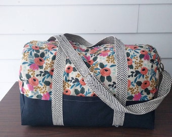 The Adventurer bag in Rifle Paper Co. Les Fleur's fabric MADE TO ORDER