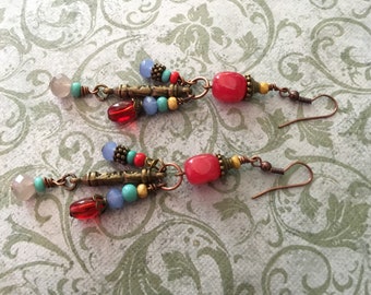 red and copper dangles