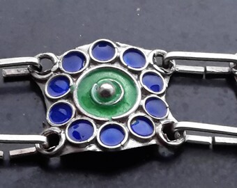 Vintage Sterling Bracelet 925 with enamel