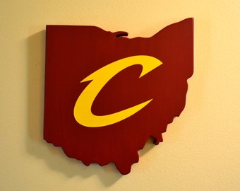 Cleveland Cavaliers Wall Art - Handmade Wooden Cavs Sign - Cleveland, Ohio