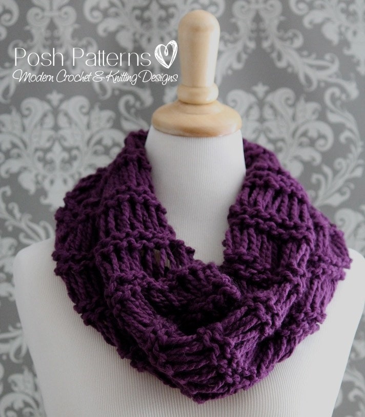 Knitting PATTERNS - Easy Cowl Knitting Pattern - Infinity Scarf Pattern - Easy Beginner Knitting Pattern - Circle Scarf Pattern - PDF 414 Knitting PATTERNS - Easy Cowl Knitting Pattern - Infinity Scarf Pattern - Easy Beginner Knitting Pattern - Circle Scarf Pattern - PDF 414