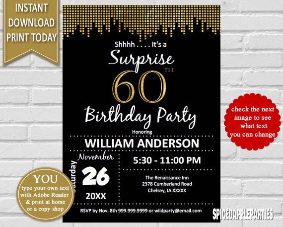 Surprise 60Th Invitations 9