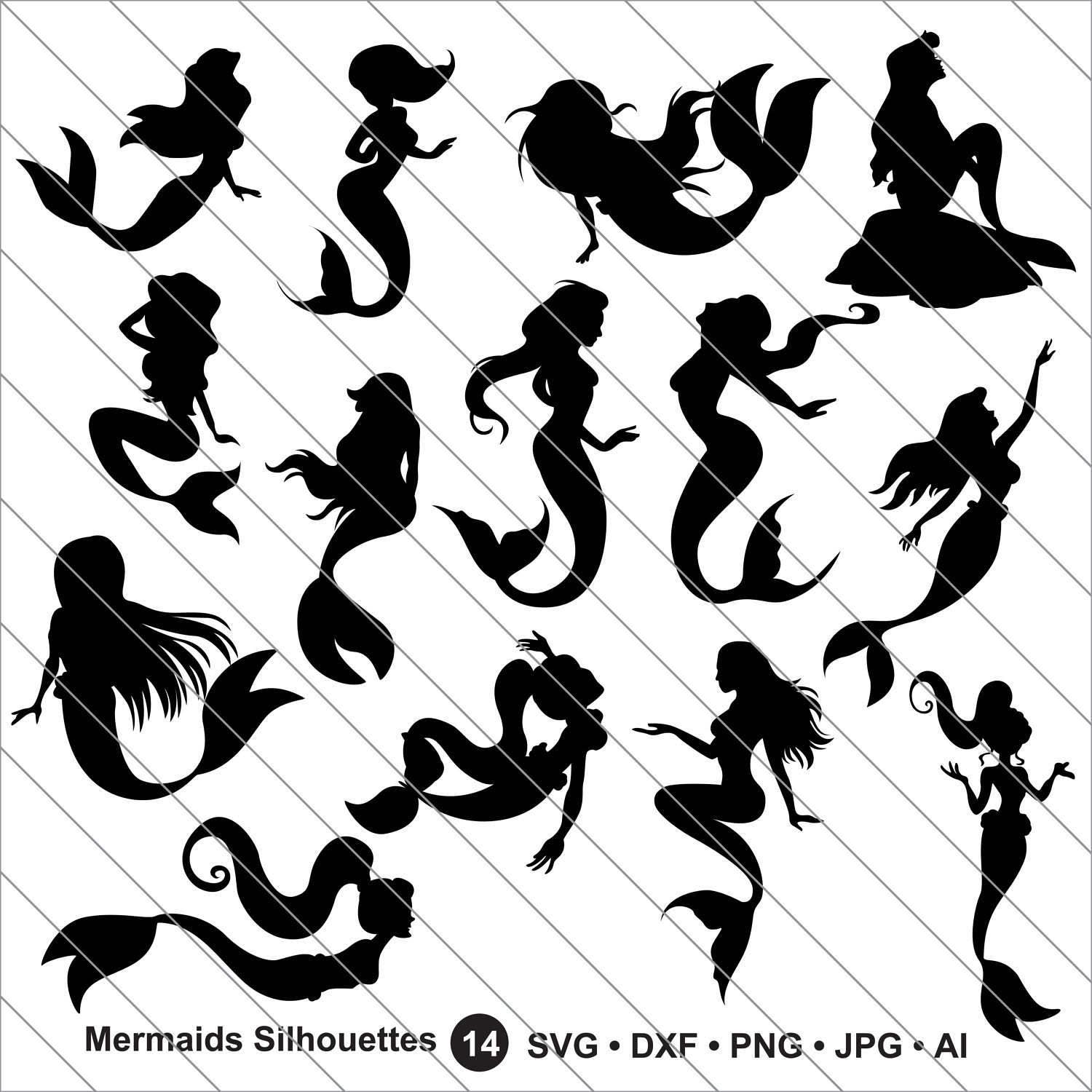 Download Mermaid Silhouettes SVG Mermaid Clipartbundle svgmermaid