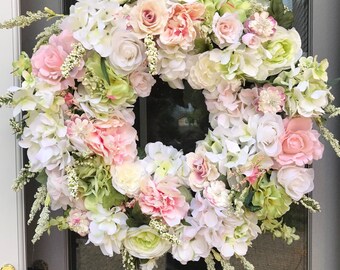Wedding Wreaths Bridal Wreaths White Floral Wreaths Bridal Shower Wreath Elegant Flower Wreaths Spring Wreaths