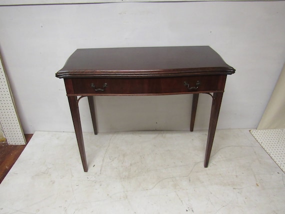 Mahogany extension table console to game or dining table