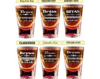 13 groomsmen shot glasses engraved shot glass custom shot