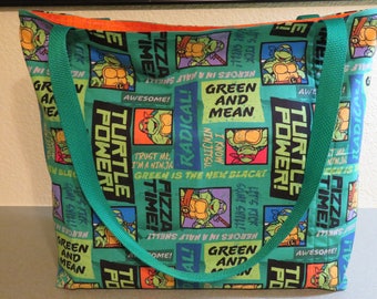 Teenage Mutant Ninja Turtles, Reusable Farmers Market / Grocery / Shopping Bag / Tote