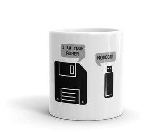 USB Floppy Disk I am Your Father Mug - Funny Geek Nerd Gifts Mug - Tech Computer Lover Gift Mug - Computer geek gifts