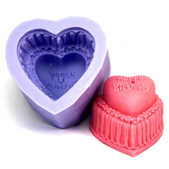 Happy birthday Candle Mold Soap Molds Cake Flexible Silicone