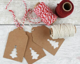 Christmas Gift Tags - Cute Handmade Holiday Tags - Vintage Christmas Kraft - Present Tags