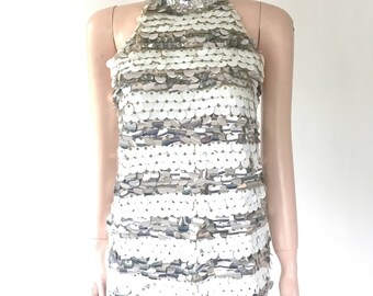 Mod Saks 5th Ave sequin go go top | size small | all wool