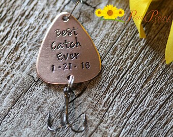 Best Catch Ever Fishing Hook - Custom Fishing Lure - Engraved Lure for Boyfriend - Men's Gift for Anniversary or Birthday