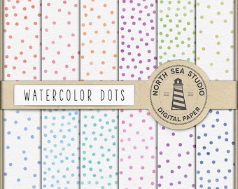AQUARELE DOTS, Watercolor Confetti Digital Paper, Watercolour Dots, Watercolor Patterns, Commercial Use, Don't Forget Use Coupon Code!