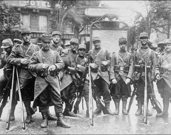 Poster, Many Sizes Available; French Soldiers Guarding Subway Entrance Paris, France 1914