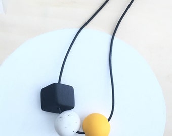 polymer clay necklace | polymer clay jewelry | clay necklace | handmade necklace | modern necklace | statement necklace | beaded necklace