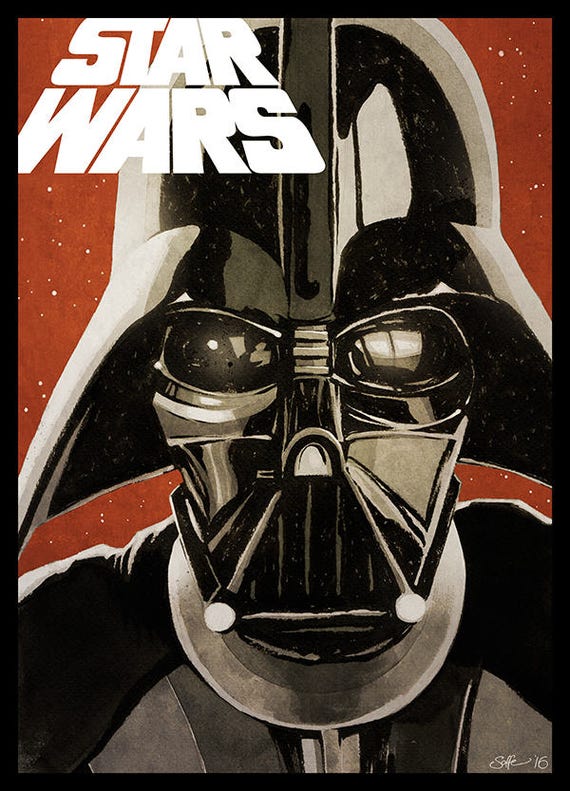 STAR WARS Darth Vader movie poster full colour art print