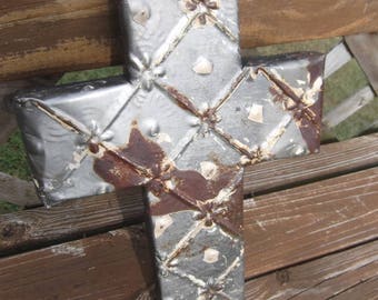 Small Vintage Ceiling Tin Cross 2