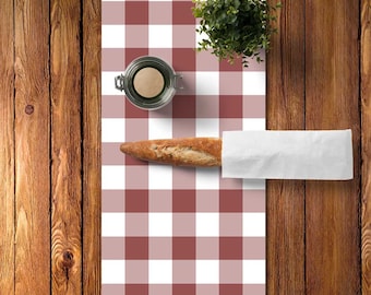 45 colors Plaid Table Runner, Large Gingham Table Runner, Plaid Table Runner, Rustic Table Runner, Marsala Dining Room, Marsala Kitchen