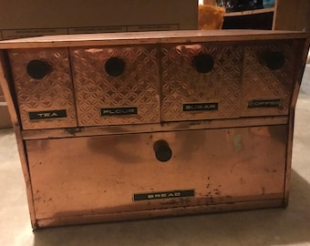 Vintage copper krestline bread box