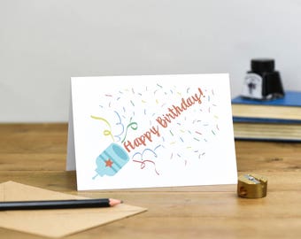 Happy Birthday Party Popper Card