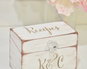 Personalized recipe box, wooden recipe box, home decorations, wedding gift