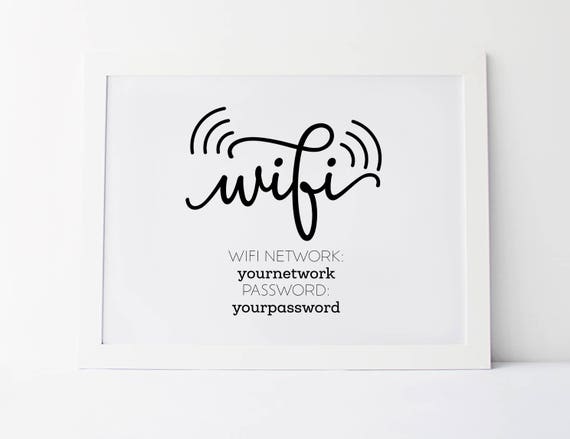 Wifi Password Sign Template For Office