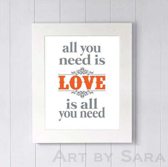 all you need is LOVE is all you need Subway art print