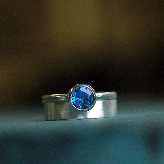 Wedding Engagement Ring Set Wedding Set Sapphire Ring