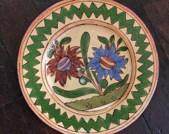 Floral Mexican Folk Art Plate